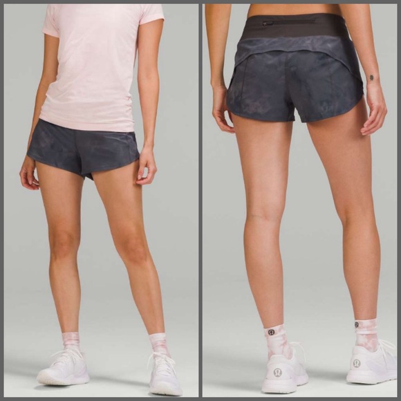 Lululemon Speed Up LR Lined Short 2.5" size 10 NWT Diamond Dye Graphite Grey - Picture 3 of 6
